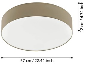 Кафяво LED осветително тяло за таван с текстилен абажур ROMAO 3 – EGLO