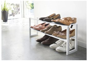 Бяла метална телескопична стойка за обувки Line - YAMAZAKI