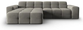 Ъглов диван от сиво кадифе (ляв ъгъл) Kendal - Micadoni Home
