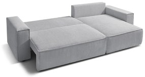 Светлосив велурен разтегателен диван Nihad - Bobochic Paris