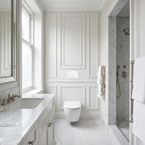 Комплект Структура за Вграждане за WC Slim 024N с Бутон T White Glass