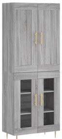 3199615 vidaXL Висок шкаф, сив сонома, 69,5x34x180 см, инженерно дърво