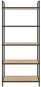 Стелаж от декор от дъб в черен и естествен цвят 70x156x35 cm Altino – Unique Furniture