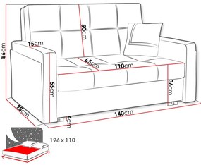 Разтегателен диван Vivia Mel II-Mauro-Leuko