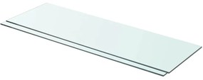 3051575 vidaXL Рафтове, 2 бр, панели прозрачно стъкло, 80x25 см
