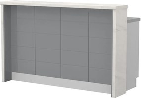 Островна кухненска пейка Hudson-Length: 160 cm.-Gray-White Marble