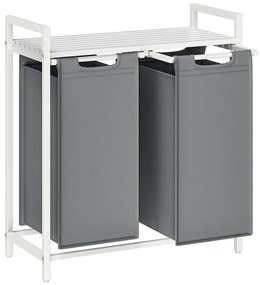 Кош за пране REX бял/сив