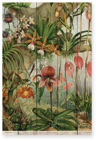 Декорация за стена от борова дървесина , 60 x 40 cm Jungle Flowers - Madre Selva