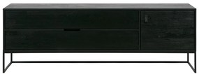 Черна маса за телевизор от масивен ясен 180x61x44 cm Silas – WOOOD