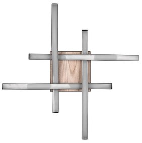 Черно-кафява LED светлина за таван 46x46 cm Route - Trio