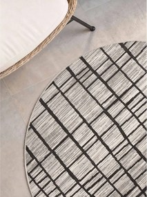 Черен/кремав кръгъл килим за открито и закрито ø 200 cm Haringey Crouch – Ted Baker