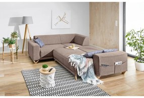 Кафяв разтегателен/с място за съхранение ъглов диван (ляв ъгъл/L форма) Classy Sophie – Miuform