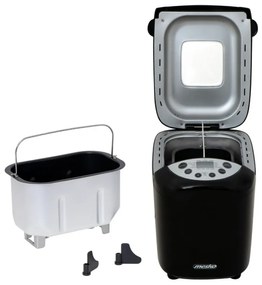 Хлебопекарна Mesko MS 6022, 1/1.5 кг, 850 W, 15 програми, LCD Дисплей, Двойна бъркалка, Подвижна кошница, Черен