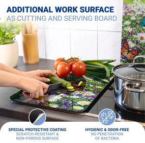 Капаци за печка 2 бр. от закалено стъкло 52x30 cm Summer Meadow – Maximex