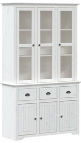 3206451 vidaXL Висок шкаф BODO, бял, 115,5x43x200,5 см, бор масив