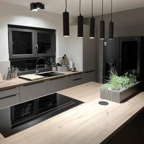 Модерна висяща лампа черна 5-светлина - Jeana