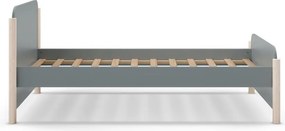 Детско легло сиво-зелено 90x190 cm от масивен бор с включена подматрачна рамка Enola – Marckeric