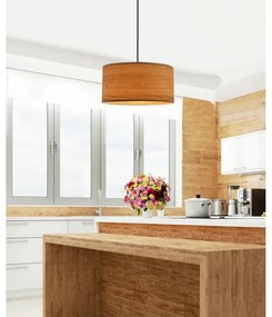 Светлокафява висяща лампа с абажур от ратан ø 30 cm Legno - Candellux Lighting