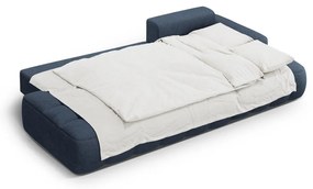 Тъмносин сгъваем/с място за съхранение ъглов диван (десен ъгъл) Linz – Cosmopolitan Design