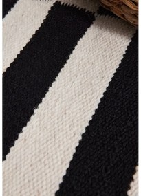 Черно-бял двустранен ръчно изработен вълнен килим 80x150 cm Donna – Hanse Home