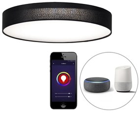 Интелигентен таванен аплик черен 40 см с LED RGB - Taiko