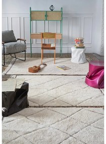 Кремав ръчно изработен памучен килим подходящ за пране 140x200 cm Bereber – Lorena Canals