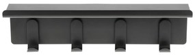 Черна стоманена стенна закачалка с рафт 11,5 cm A-Hallway – Zone