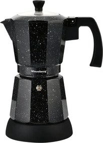 Електрическа кубинска кафеварка Klausberg KB 7998, 500W, 6 чаши, Вграден нагревател, Предпазен клапан, Черен мрамор