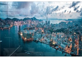 Картина върху стъкло 100x70 cm Hongkong - Wallity