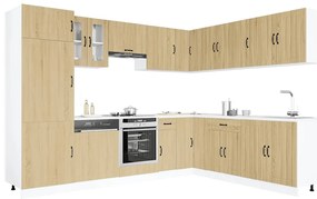 3314984 vidaXL Комплект кухненски шкафове от 14 части Lucca, инженерно дърво