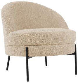 Бежово кресло от плат букле Noble – Leitmotiv