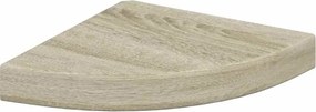 323904 vidaXL Окачен ъглов рафт, дъб, 25x25x3,8 см, МДФ