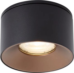 Модерен вграден прожектор черен GU10 50мм - Echo