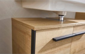 Стенен шкаф за мивка от декор от дъб в естествен цвят 53x60 cm Quickset 395 – Pelipal