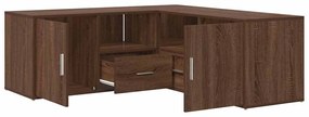 3307834 vidaXL Ъглов шкаф, кафяв дъб, 200x40x45 см, инженерно дърво