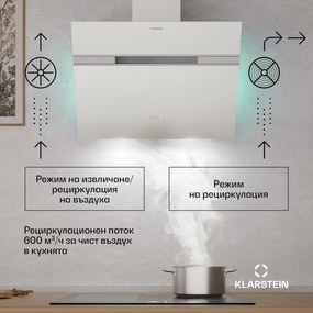 Klarstein Алина Вградена аспираторна качулка, 60 см, 600 м³/h, Тиха, ЕЕП A