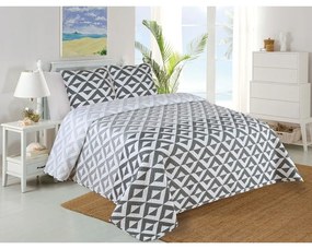 Бяло-сив капитониран комплект шалте и калъфка за възглавница 220x240 cm Casilla – My House