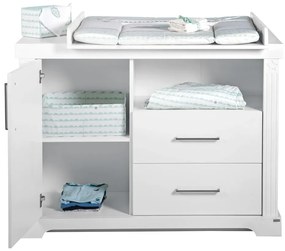 Бял нисък скрин с маса за преповиване 120x98 cm Maxi - Roba