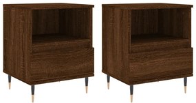 830619 vidaXL Нощни шкафчета 2 бр кафяв дъб 40x35x50 см инженерно дърво