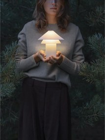 Бяла LED затъмняваща се настолна лампа с метален абажур (височина 33,5 cm) Sanaka – Blomus