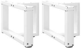 4013005 vidaXL Крака за масичка за кафе, Т-образни, 2 бр., бели, 40x25x(30-31) см, стомана