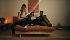 Оранжево-кафяв разтегателен диван 140 cm Roots - Karup Design