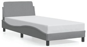 373105 vidaXL Рамка за легло Dover, светлосива, 90x200 см, плат