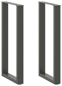 4013230 vidaXL Крака за бар маса, U-образни, 2 бр., антрацит, 40 x (100-101) см, стомана