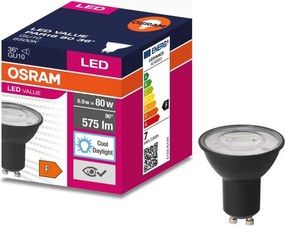 LED Крушка VALUE PAR16 GU10/6,9W/230V 4000K 36° черен - Osram