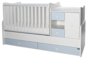 LORELLI Classic Трансформиращо се легло-люлка 190/72 см. MINI MAX БЯЛО/BABY BLUE