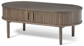 Масичка за кафе от декор от дъб в тъмно естествен цвят 60x120 cm Meta – Unique Furniture