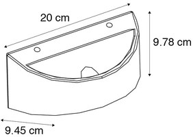 Ръстична стенна лампа бетон полукръгла - Adelaide
