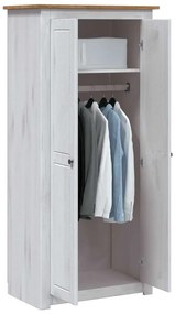 282666 vidaXL Гардероб, бял, 80x50x171,5 см, бор масив, стил Панама