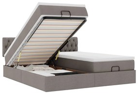 3312019 vidaXL Османска легло с матраци, таупе, 180x200 см, плат